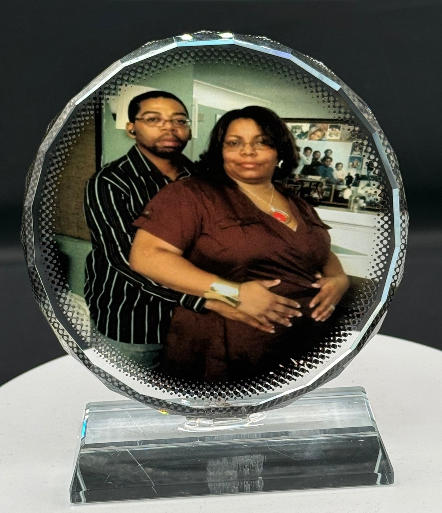 Crystal Glass Photo Frame Plaque